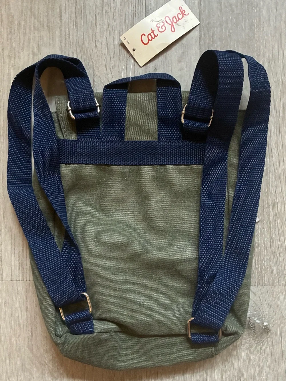 Cat & Jack Olive Green Crocodile Kids' Backpack with Yellow & White Accents